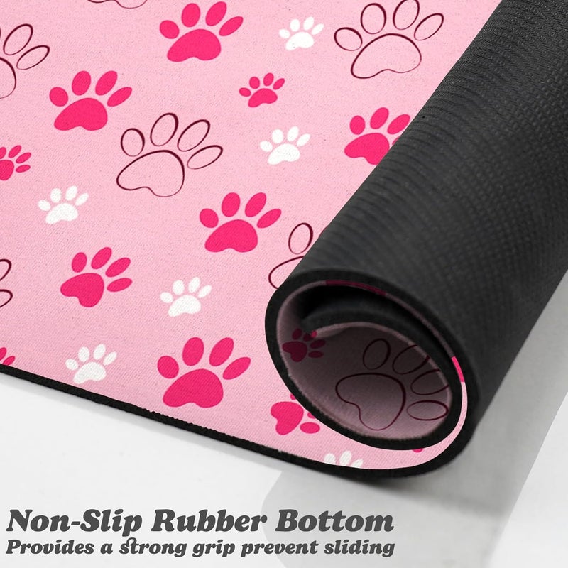 Zoeeya Dog Food Mat, Absorbent Water Bowl Mats Cat Pet Feeding Placemats Pink 16 * 24 inch - Image 3